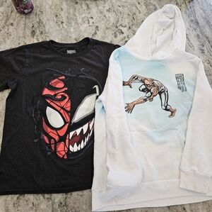 Spiderman Youth Hoodie and Tshirt size Large and Medium
